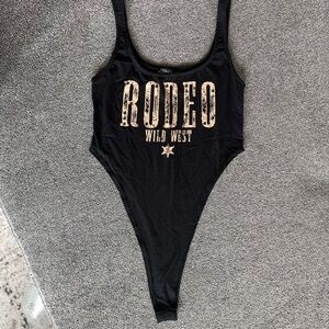 Fashion Nova Black Rodeo Bodysuit